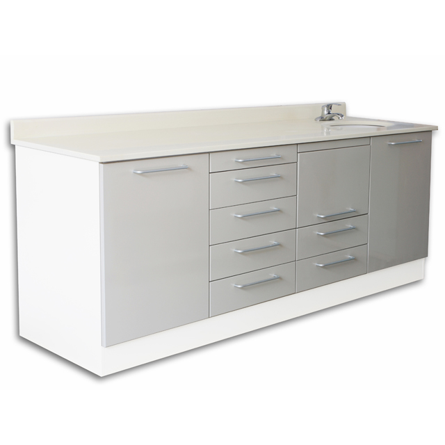 Quartz Stone Countertop with Sink Large Capacity Dental Storage Cabinet